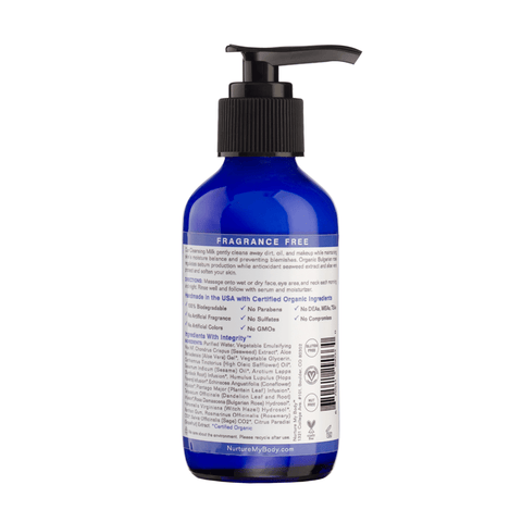 Fragrance Free Cleansing Milk sulfate free natural cleanser by Nurture My Body